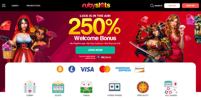 Aperçu du site Ruby Slots