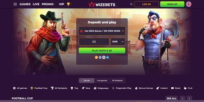 Wizebets predogled spletnega mesta